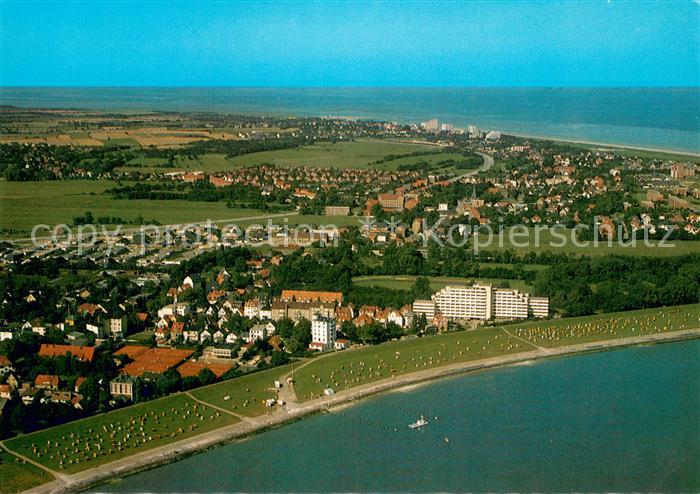 Cuxhaven Nordseebad Fliegeraufnahme Gruenstrand a.d. Grimmershoernbucht Doese Du