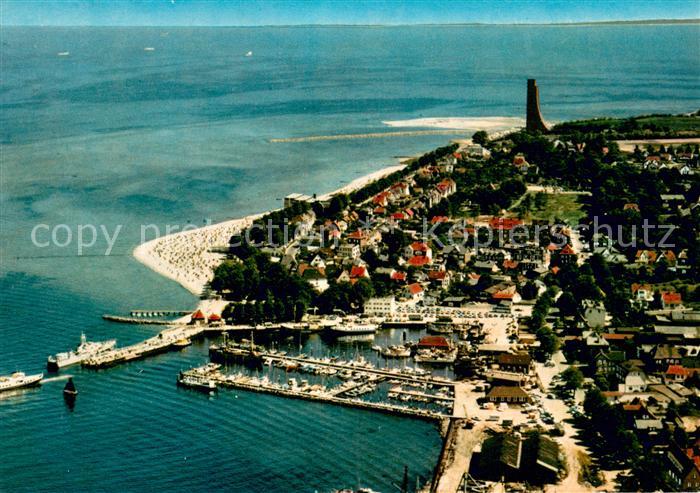Laboe Fliegeraufnahme Hafen Ehrenmal d. Deutschen Marinebundes