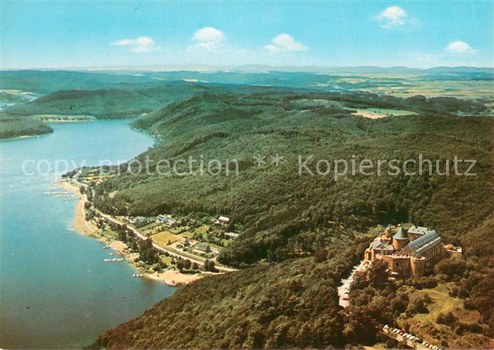 Edersee Fliegeraufnahme Schloss Waldeck Edersee