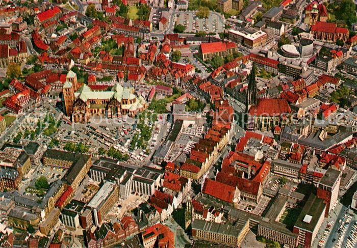 Muenster Westfalen Fliegeraufnahme Dom Labertikirche Prinzipalmarkt