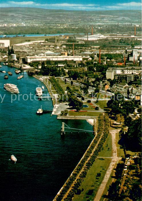 Andernach Rhein Fliegeraufnahme Rheinanlage