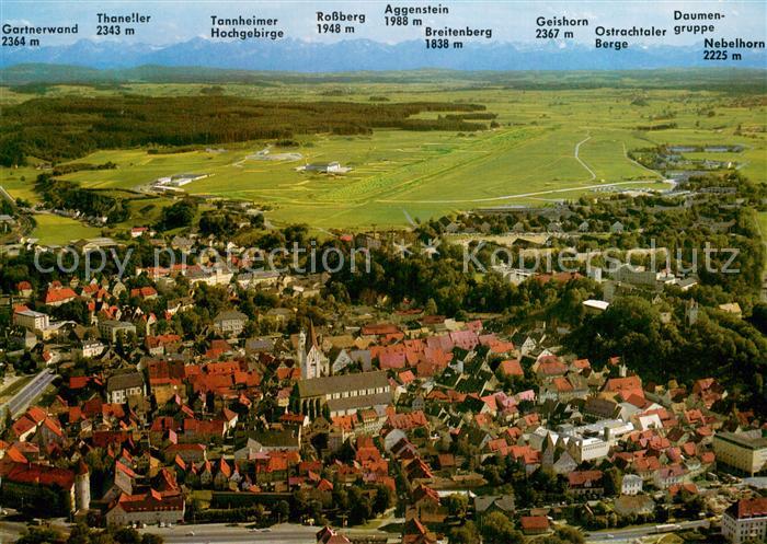 Kaufbeuren Fliegeraufnahme Panorama m. Tiroler u. Allgaeuer Hochgebirge