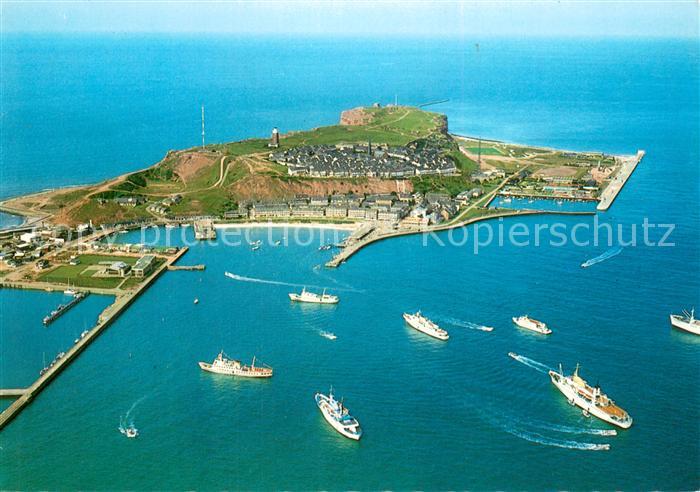 HELGOLAND Insel Schleswig-Holstein Fliegeraufnahme Reede Seebaederschiffe