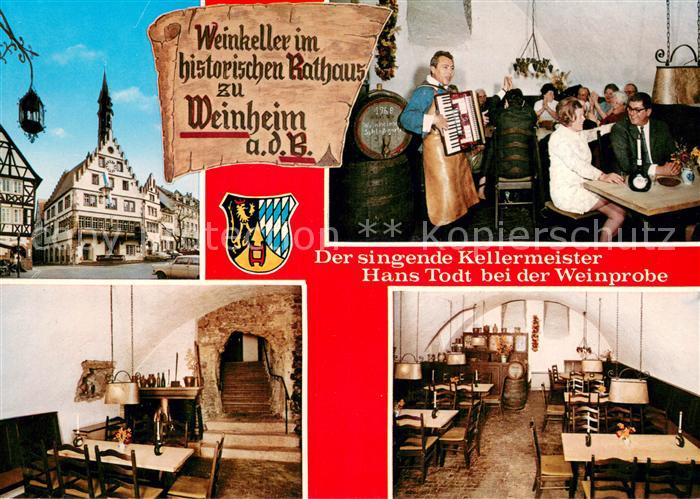 Weinheim Bergstrasse Der singende Kellermeister Hans Todt b. d. Weinprobe Weinke