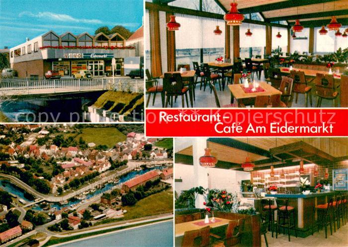 Toenning Nordseebad Fliegeraufnahme Restaurant-Cafe Am Eidermarkt