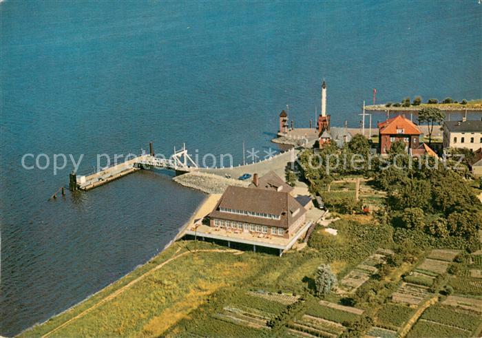 Stadersand Fliegeraufnahme Gaststaette Elbkate Schiffsansage