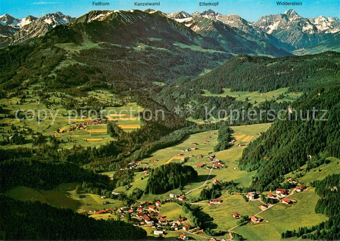 Tiefenbach Oberstdorf Fliegeraufnahme Gesamtansicht Fellhorn Kanzelwand Elferkop
