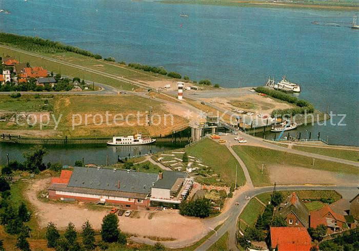 Luehe Gruenendeich Fliegeraufnahme Faehrhaus Luehe-Cohrs