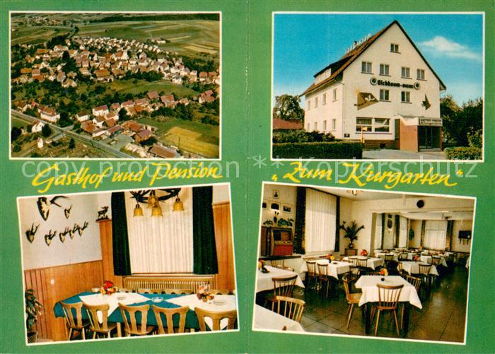 Struempfelbrunn Fliegeraufnahme Gasthof-Pension Zum Kurgarten