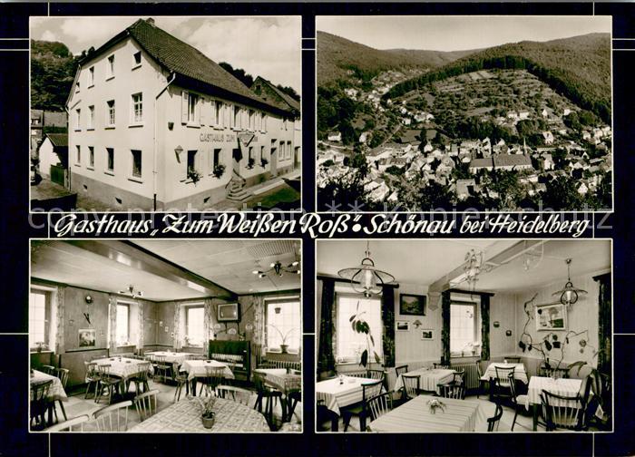 Schoenau Odenwald Gasthaus Zum Weissen Ross Gasttube Panorama Bromsilber