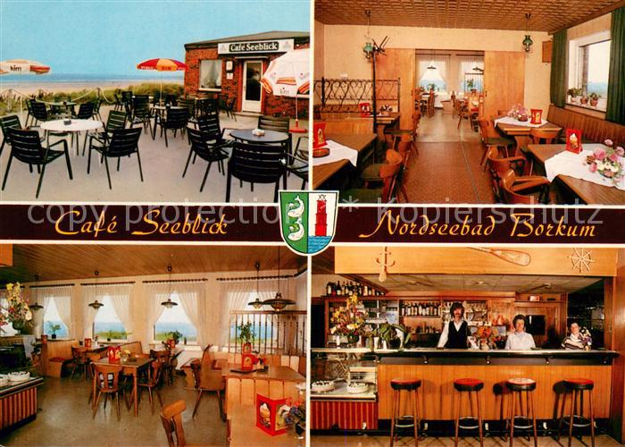 BORKUM Nordseebad Niedersachsen Cafe Seeblick Restaurant Terrasse Theke