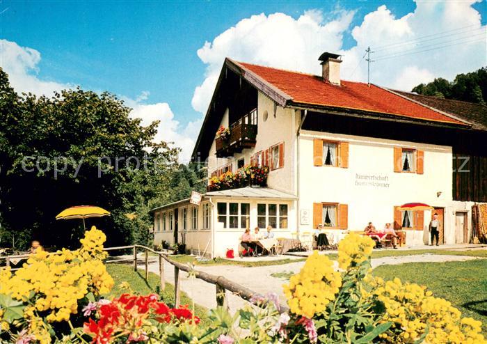 GARMISCH-PARTENKIRCHEN Bayern Almwirtschaft Hanneslebauer Terrasse Huber Karte N