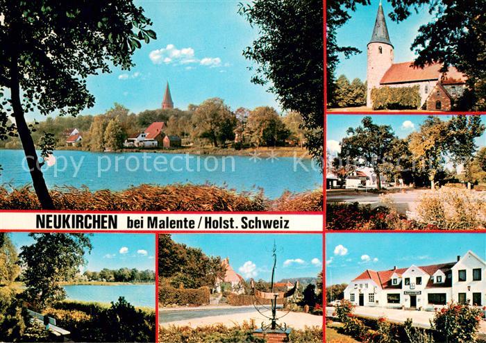 Neukirchen Eutin Teilansichten Kirche Partie am See
