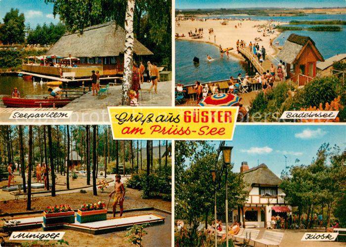 Guester Pruess-See Seepavillon Gaststaette Badeinsel Kiosk Minigolf