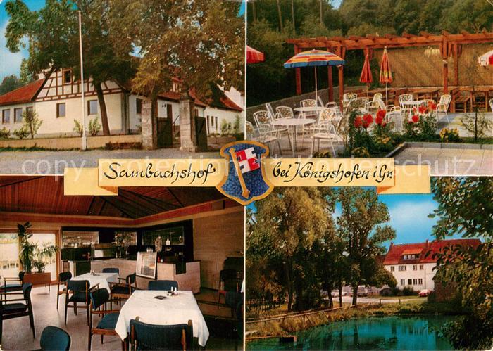 Althausen Grabfeld Sambachshof Waldgaststaette Terrasse Teich