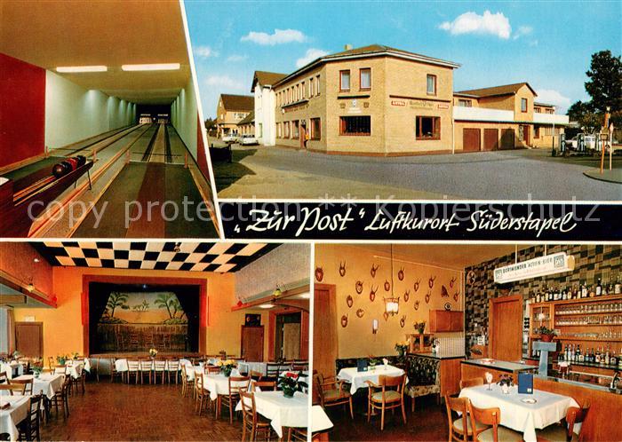 Suederstapel Gasthor zur Post Gastraum Kegelbahn