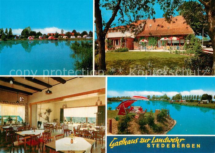 Stedebergen Gasthaus zur Landwehr Gaststube Terrasse Campingplatz am Landwehrsee