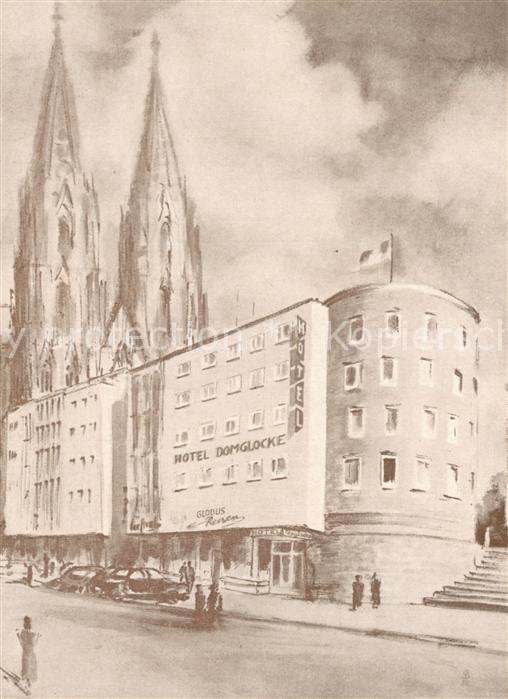 Koeln  Rhein Hotel Domglocke Kuenstlerkarte
