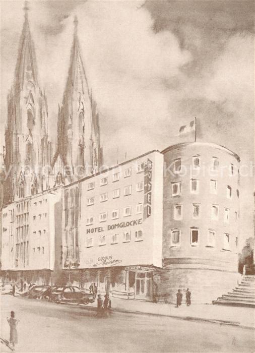 Koeln  Rhein Hotel Domglocke Kuenstlerkarte