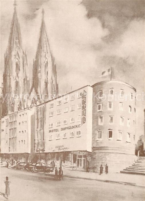 Koeln  Rhein Hotel Domglocke Kuenstlerkarte