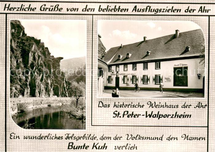 Walporzheim Historisches Weinhaus der Ahr St. Peter Bunte Kuh Felsen