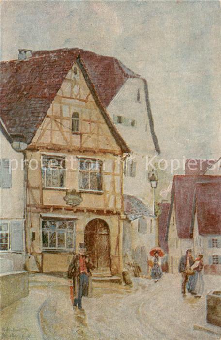 Marbach Lahn Schillers Geburtshaus Kuenstlerkarte