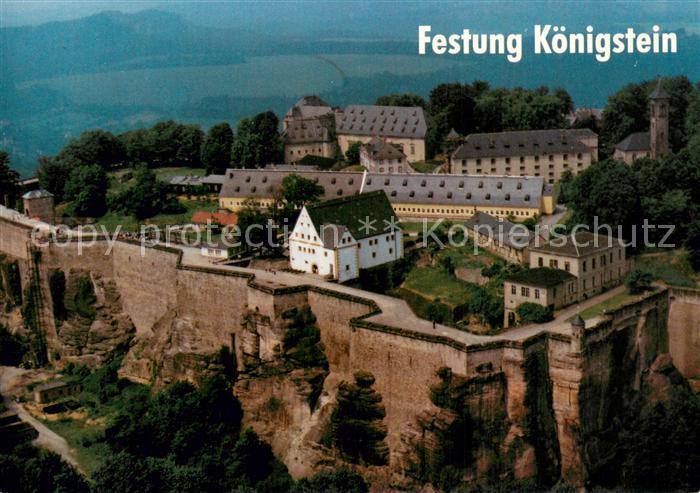 Koenigstein Oberpfalz Festung Koenigstein Elbsandsteingebirge Fliegeraufnahme