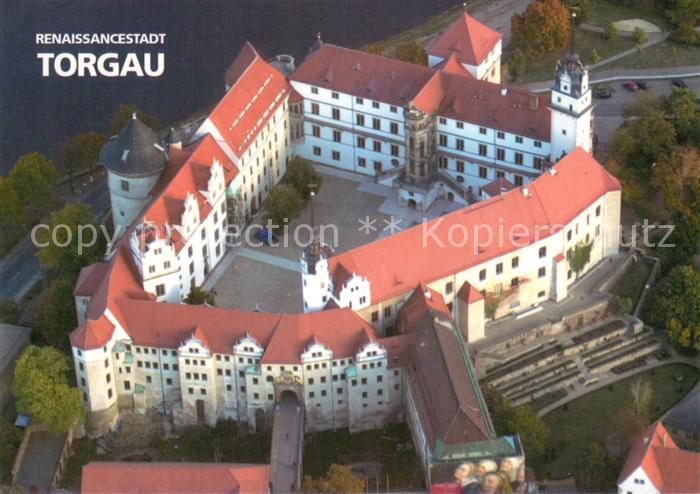 Torgau Schloss Hartenfels mit Grossem Wendelstein Fliegeraufnahme