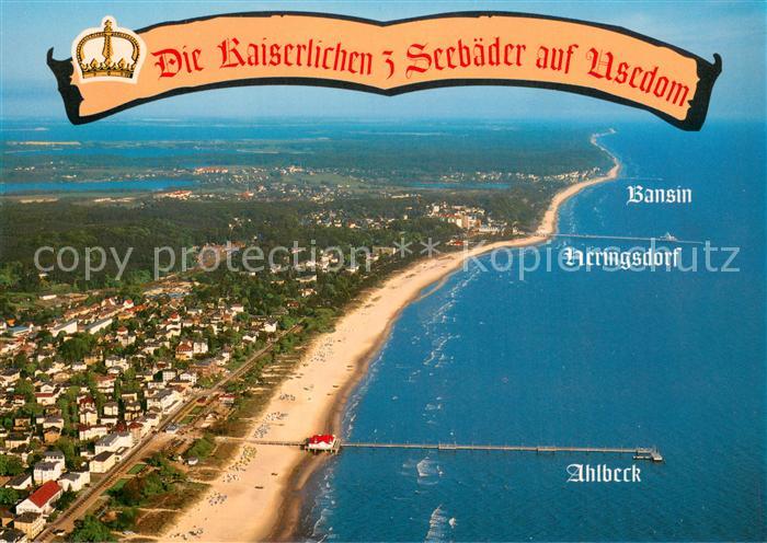 Ahlbeck Ostseebad mit Heringsdorf und Bansin Fliegeraufnahme