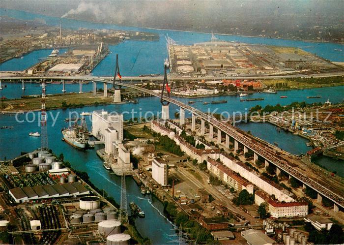 HAMBURG CITY Koehlbrandbruecke Fliegeraufnahme