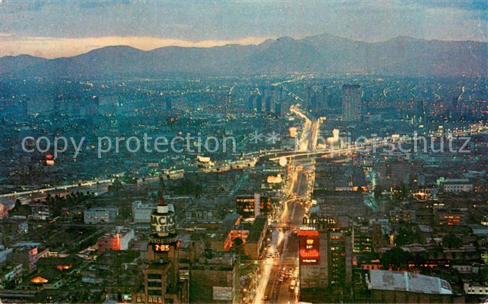 Mexico City D.F. Fliegeraufnahme Bei Nacht
