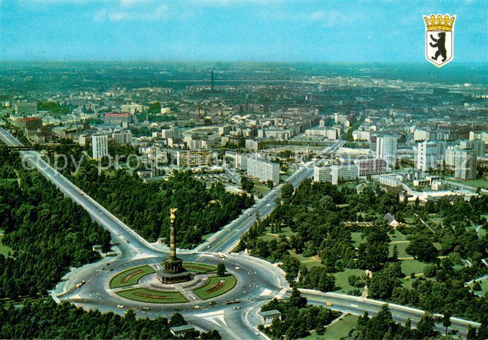 Tiergarten Berlin Fliegeraufnahme Siegessaeule Hansaviertel