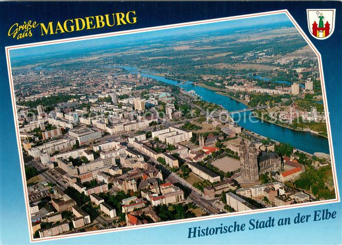 Magdeburg Elbe Fliegeraufnahme
