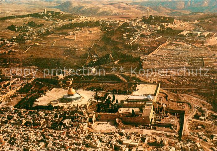 Jerusalem Yerushalayim Fliegeraufnahme Altstadt Western-Wall Temple-Mount Mt. of