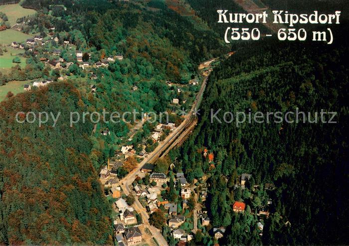 Kipsdorf Fliegeraufnahme Teilansicht m. Endbahnhof d. Schmalspurbahn Freital