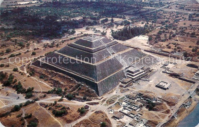 San Juan Teotihuacan Pyramid to the sun aerial view
