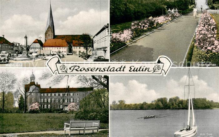 Eutin Schleswig-Holstein Marktplatz Denkmal Kirche Rosengarten Schloss See Segel