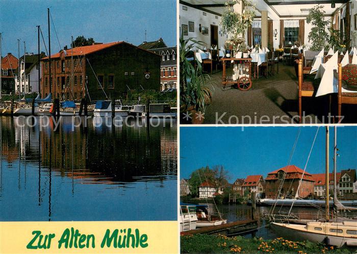 Glueckstadt Restaurant Zur alten Muehle Hafen Segelboote
