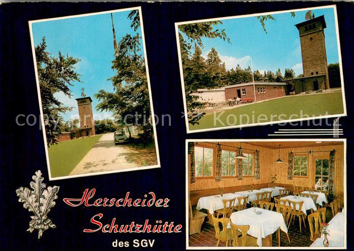 Herscheid Sauerland Herscheider Schutzhuette Gastraum Aussichtsturm Sender