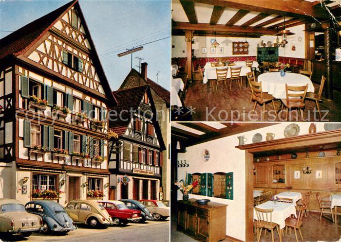 Wolfach Gasthof Pension Hecht Gastraum Fachwerkhaeuser Altstadt