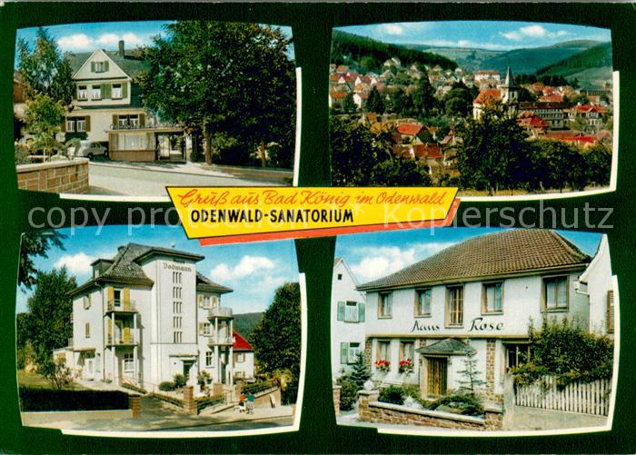 Bad Koenig Odenwald Odenwald Sanatorium Haus Rose Ortsansicht mit Kirche
