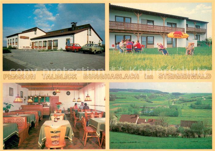 Burghaslach Pension Talblick Gaststube Landschaftspanorama Steigerwald