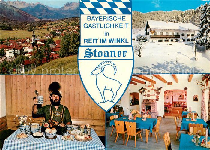 Reit Winkl Gasthof Cafe Stoaner Restaurant Winterpanorama Sommerlandschaft Alpen
