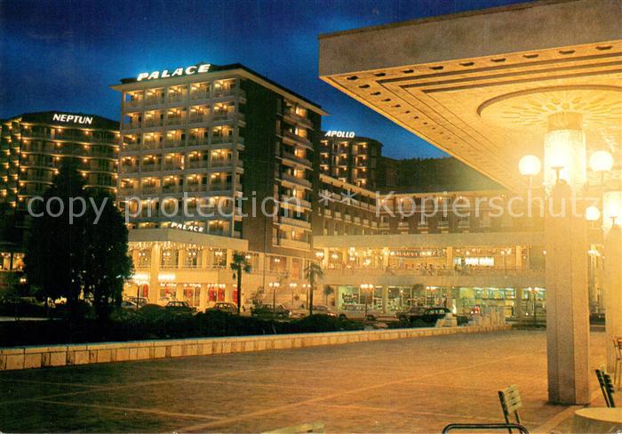 Portoroz Portorose Piran Istrien Slovenia Hotel Palace Neptun Apollo Nachtaufnah