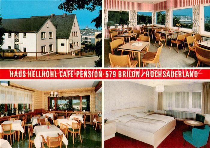 Brilon Hochsauerlandkreis NRW Cafe Pension Hellhohl Gastraum Fremdenzimmer