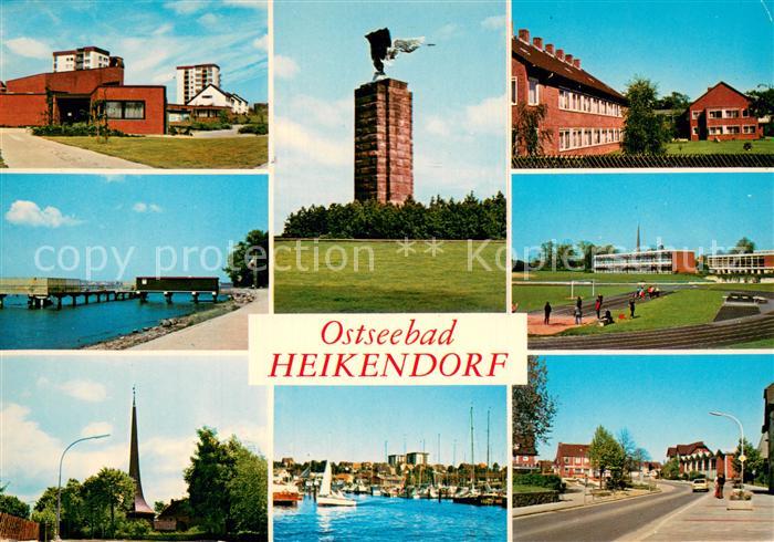 Heikendorf Teilansichten Ehrenmal Sportanlagen Hafen