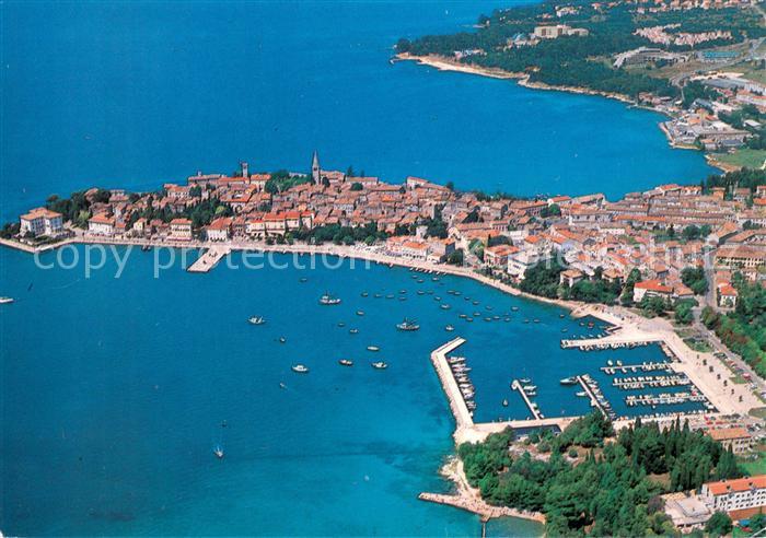 Porec Panorama Kuestenort Hafen Halbinsel
