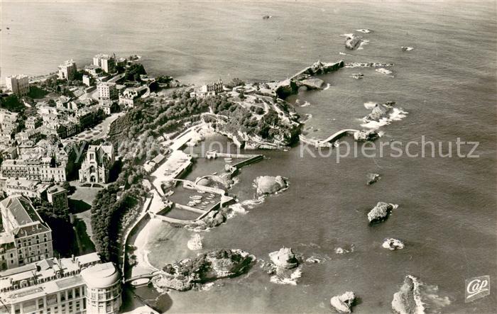 Biarritz Pyrenees Atlantiques Fliegeraufnahme Casino Bellevue Port des Pecheurs