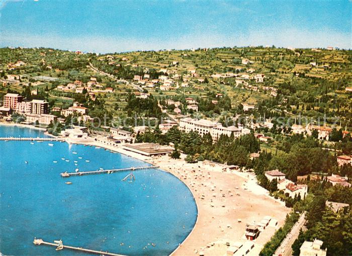 Portoroz Portorose Piran Istrien Slovenia Fliegeraufnahme Panorama