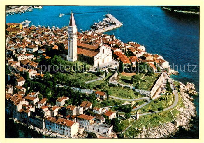 Rovinj Rovigno Istrien Fliegeraufnahme Kirche